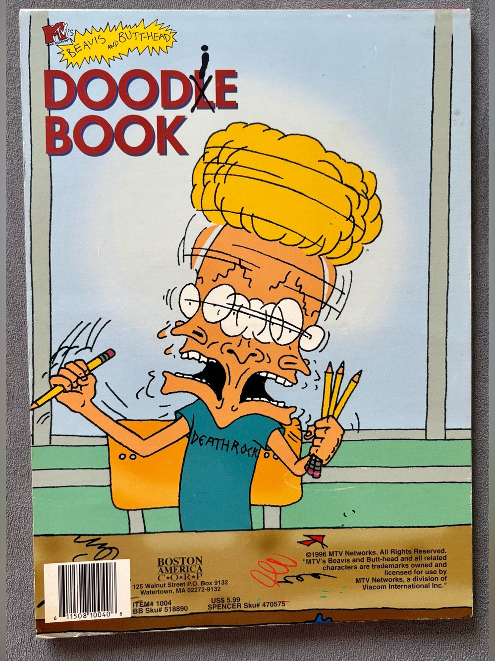 MTV Beavis & Butthead Unused Doodle Doodie Book Cool Stuff to Like, Do - Picture 2 of 12